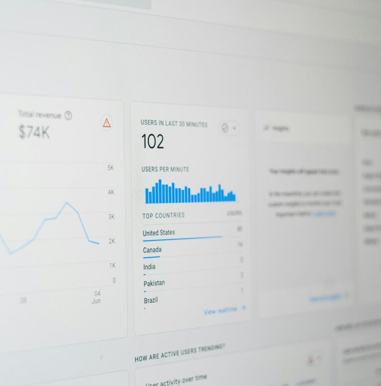 Performance data displayed on a screen